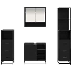Sada koupelnového nábytku 4 pcs Černý dub kompozitní dřevo - obrázek 9