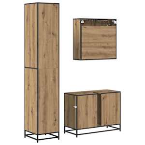 Sada koupelnového nábytku 3 pcs Artisanový dub kompozitní dřevo - obrázek 9