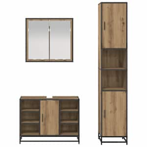 Sada koupelnového nábytku 3 pcs Artisanový dub kompozitní dřevo - obrázek 8