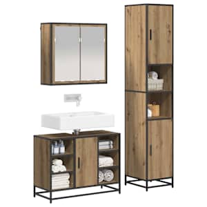 Sada koupelnového nábytku 3 pcs Artisanový dub kompozitní dřevo - obrázek 3