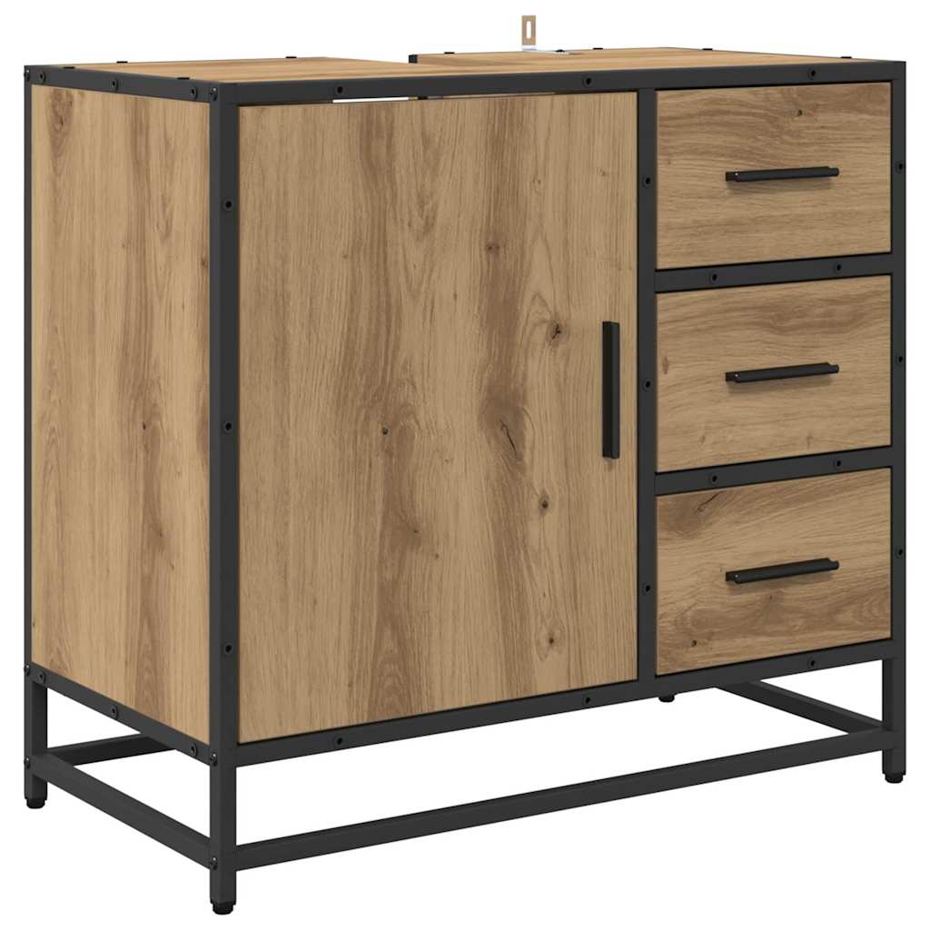 Sada koupelnového nábytku 3 pcs Artisanový dub kompozitní dřevo - obrázek 6