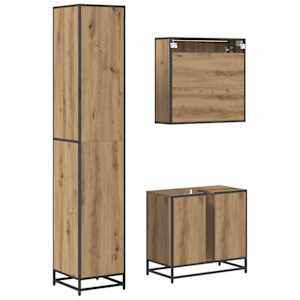 Sada koupelnového nábytku 3 pcs Artisanový dub kompozitní dřevo - obrázek 9