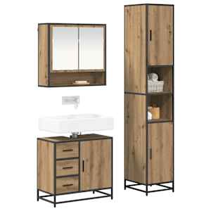 Sada koupelnového nábytku 3 pcs Artisanový dub kompozitní dřevo - obrázek 3
