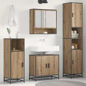 Sada koupelnového nábytku 3 pcs Artisanový dub kompozitní dřevo - obrázek 1