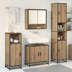 Sada koupelnového nábytku 3 pcs Artisanový dub kompozitní dřevo - obrázek 4