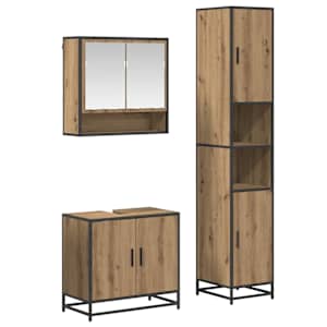 Sada koupelnového nábytku 3 pcs Artisanový dub kompozitní dřevo - obrázek 2
