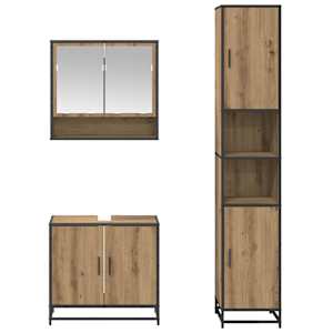 Sada koupelnového nábytku 3 pcs Artisanový dub kompozitní dřevo - obrázek 8
