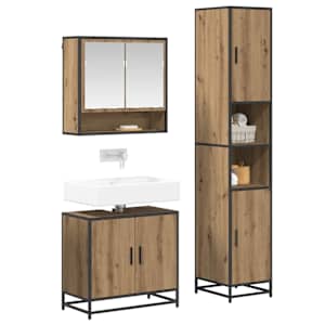 Sada koupelnového nábytku 3 pcs Artisanový dub kompozitní dřevo - obrázek 3