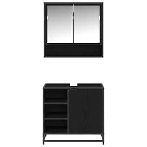 Sada koupelnového nábytku 2 pcs Černý dub kompozitní dřevo - obrázek 7