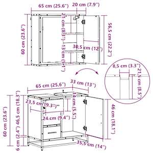 Sada koupelnového nábytku 4 pcs Staré dřevo kompozitní dřevo - obrázek 20