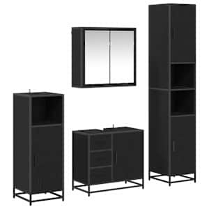 Sada koupelnového nábytku 4 pcs Černý dub kompozitní dřevo - obrázek 2