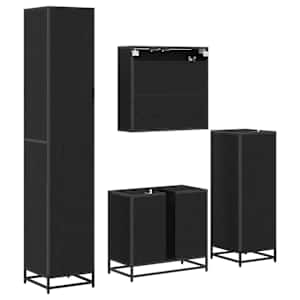 Sada koupelnového nábytku 4 pcs Černý dub kompozitní dřevo - obrázek 10