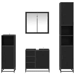 Sada koupelnového nábytku 4 pcs Černý dub kompozitní dřevo - obrázek 9