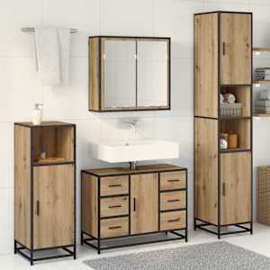 Sada koupelnového nábytku 3 pcs Artisanový dub kompozitní dřevo - obrázek 4