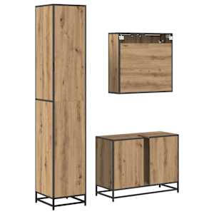 Sada koupelnového nábytku 3 pcs Artisanový dub kompozitní dřevo - obrázek 9