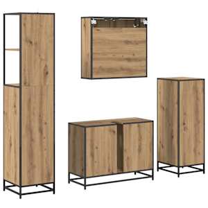 Sada koupelnového nábytku 4 pcs dub artisan Kompozitní dřevo - obrázek 10