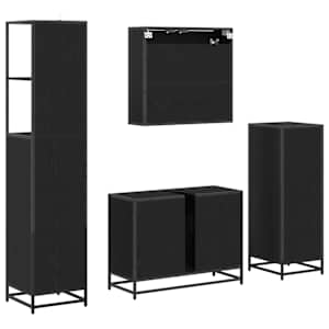Sada koupelnového nábytku 4 pcs Černý dub kompozitní dřevo - obrázek 10