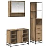 vidaXL Vannitoa m&ouml;&ouml;bleset 3 tk K&auml;sit&ouml;&ouml;puu 35 x 37,5 x 166 cm Tehispuit