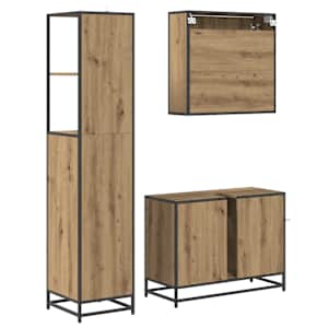 Sada koupelnového nábytku 3 pcs Artisanový dub kompozitní dřevo - obrázek 9