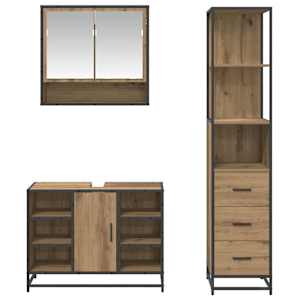 Sada koupelnového nábytku 3 pcs Artisanový dub kompozitní dřevo - obrázek 8