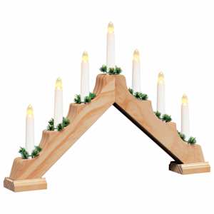 vidaXL J&otilde;uluk&uuml;&uuml;nla sild 7 LED-i Soe valge 39.5 x 5 x 29 cm
