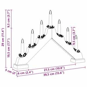 Vánoční svíčkový most s 7 LED diodami Bílá 39.5 x 5 x 29 cm - obrázek 11