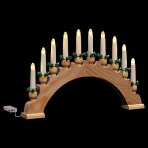 Vánoční svíčkový oblouk s 10 LED svíčkami Hnědá 47 x 5 x 29 cm - obrázek 5