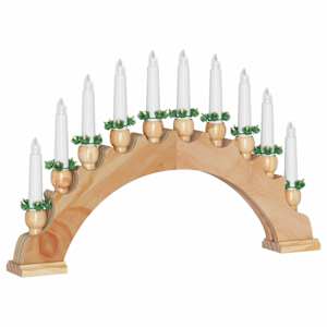 Vánoční svíčkový oblouk s 10 LED svíčkami Hnědá 47 x 5 x 29 cm - obrázek 8