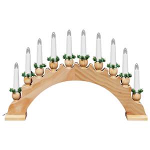 Vánoční svíčkový oblouk s 10 LED svíčkami Hnědá 47 x 5 x 29 cm - obrázek 6