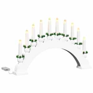 Vánoční svíčkový oblouk s 10 LED svíčkami Bílá 47 x 5 x 29 cm - obrázek 2