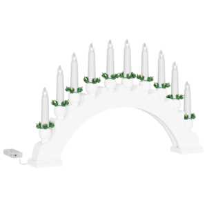 Vánoční svíčkový oblouk s 10 LED svíčkami Bílá 47 x 5 x 29 cm - obrázek 4