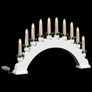 Vánoční svíčkový oblouk s 10 LED svíčkami Bílá 47 x 5 x 29 cm - obrázek 5