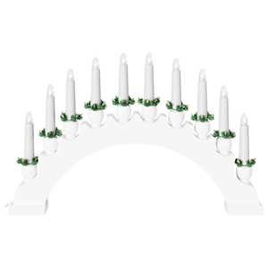 Vánoční svíčkový oblouk s 10 LED svíčkami Bílá 47 x 5 x 29 cm - obrázek 6