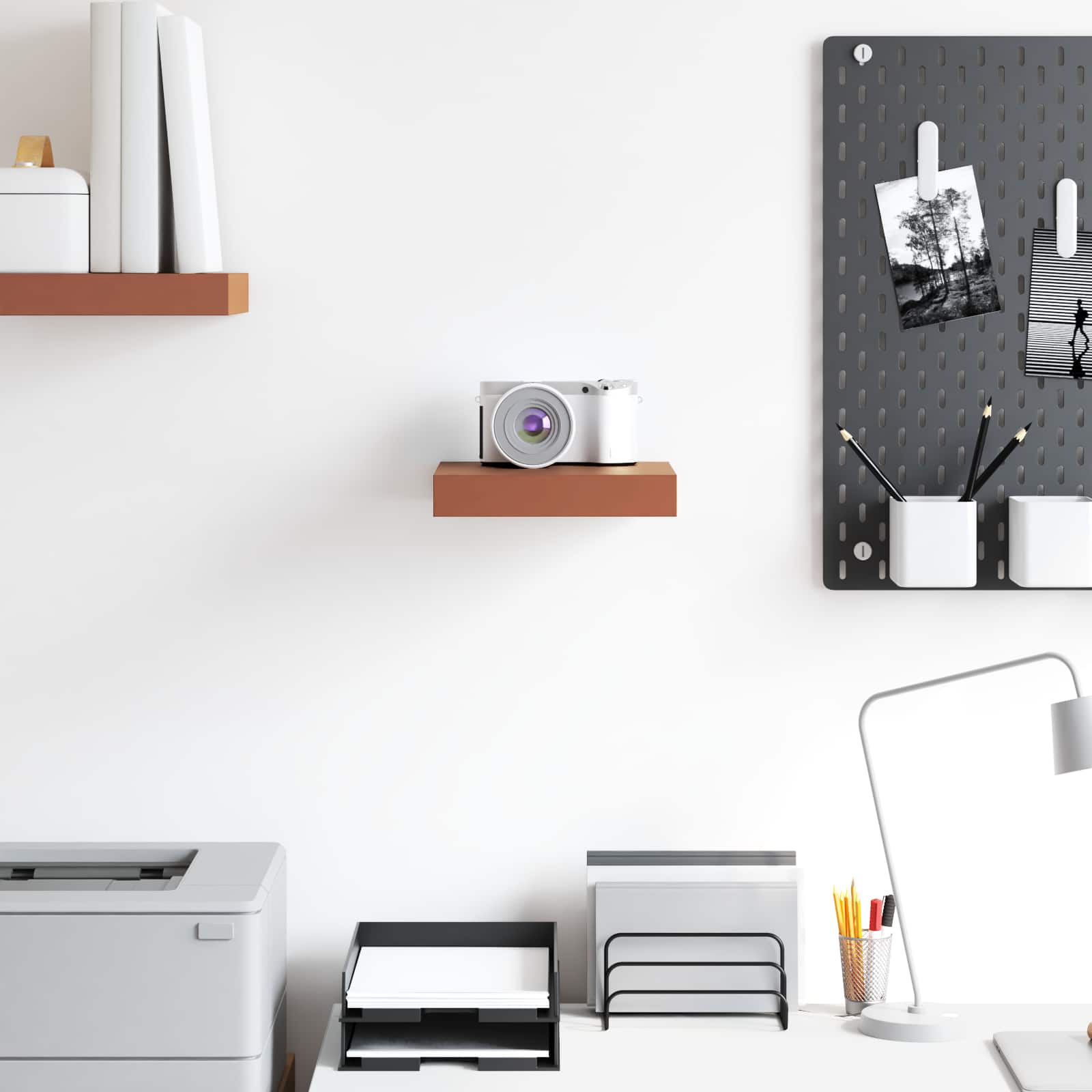 Seinähylly Punainen 23 x 23,5 x 4 cm Tekninen puu - Image 4