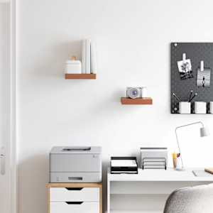 Stenska polica 2 pcs Rdeča 23 x 23,5 x 4 cm Konstruiran les