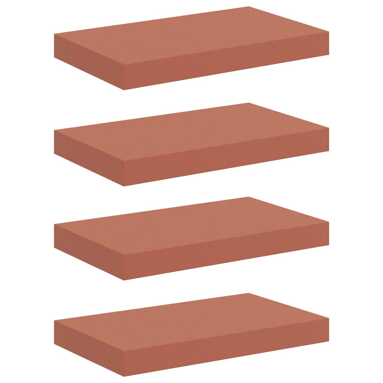 Seinähylly 4 pcs Punainen 40 x 23,5 x 4 cm Tekninen puu