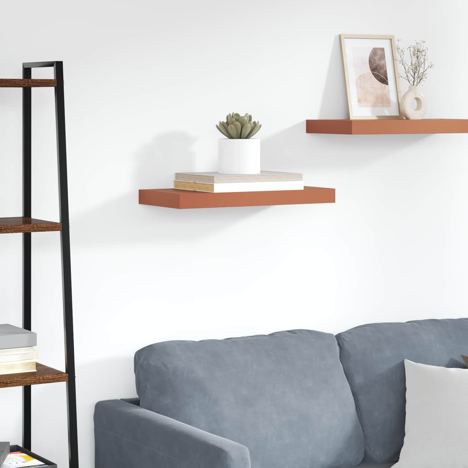 Seinähylly säilytystilassa Punainen 50 x 23 x 4 cm Tekninen puu