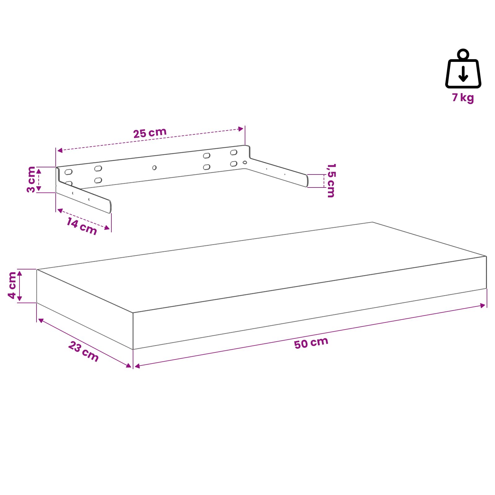Wall Shelf size guide