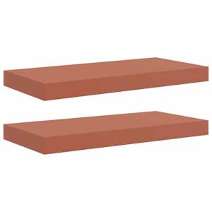 Nástěnná polička 2 pcs Červená 50 x 23 x 4 cm kompozitní dřevo - obrázek 2