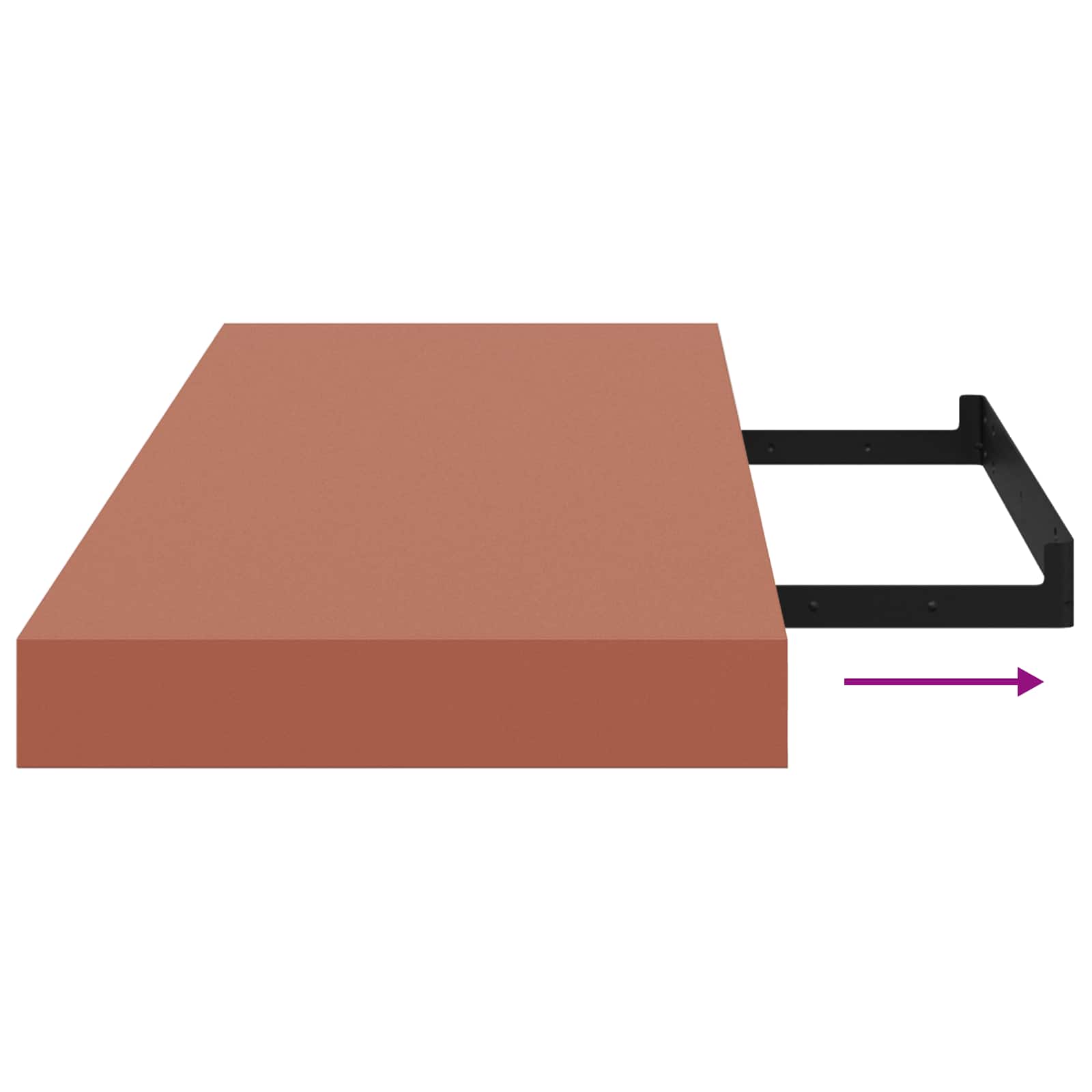 Stenska polica 2 pcs Rdeča 80 x 23,5 x 4 cm Konstruiran les - slika 13