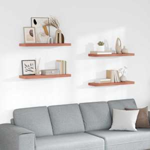 Stenska polica 4 pcs Rdeča 90 x 23,5 x 4 cm Konstruiran les