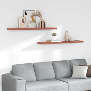 Stenska polica 2 pcs Rdeča 120 x 23,5 x 4 cm Konstruiran les