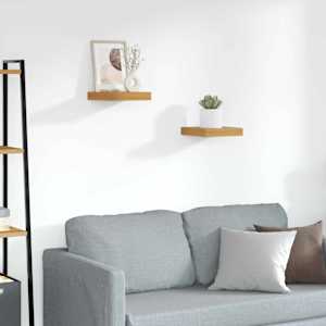 Stenska polica 2 pcs Rjava 23 x 23,5 x 4 cm Konstruiran les