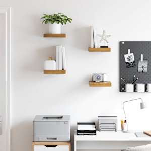 Nástěnná polička 4 pcs Hnědá 23 x 23,5 x 4 cm kompozitní dřevo - obrázek 4