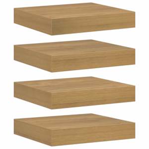 Nástěnná polička 4 pcs Hnědá 23 x 23,5 x 4 cm kompozitní dřevo - obrázek 2