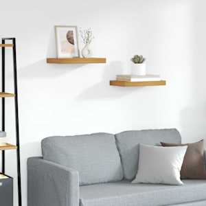 Nástěnná polička 2 pcs Hnědá 40 x 23,5 x 4 cm kompozitní dřevo - obrázek 1