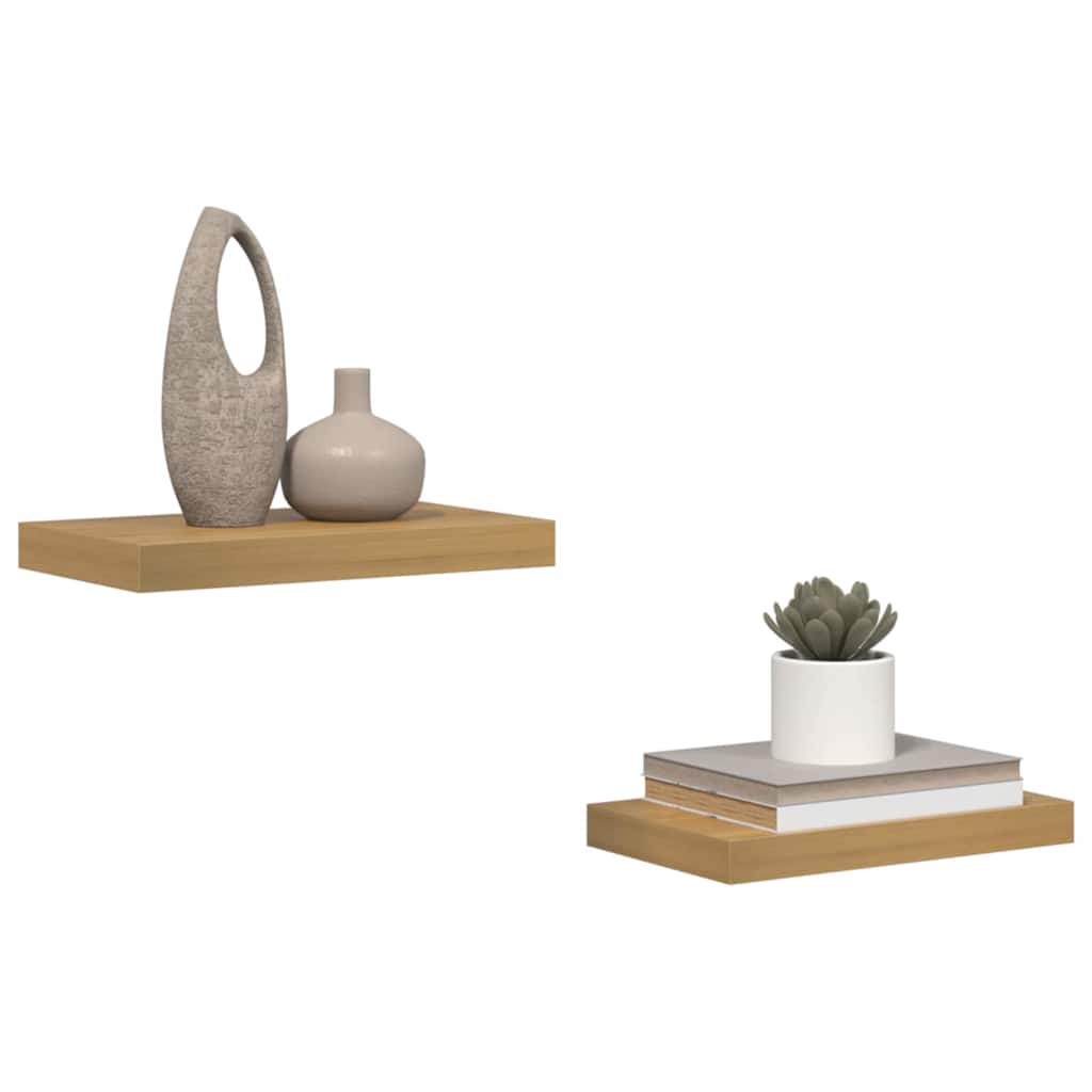vidaXL Wandplank met opslag 2 pcs Bruin 40 x 23,5 x 4 cm Bewerkt hout