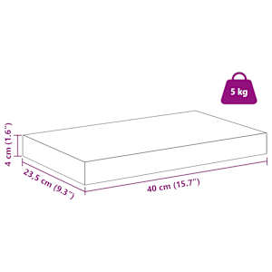Nástěnná polička 2 pcs Hnědá 40 x 23,5 x 4 cm kompozitní dřevo - obrázek 15