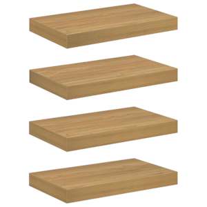 Nástěnná polička 4 pcs Hnědá 40 x 23,5 x 4 cm kompozitní dřevo - obrázek 2
