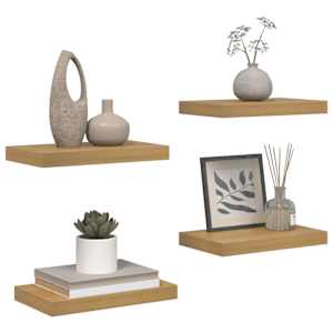 Nástěnná polička 4 pcs Hnědá 40 x 23,5 x 4 cm kompozitní dřevo - obrázek 3